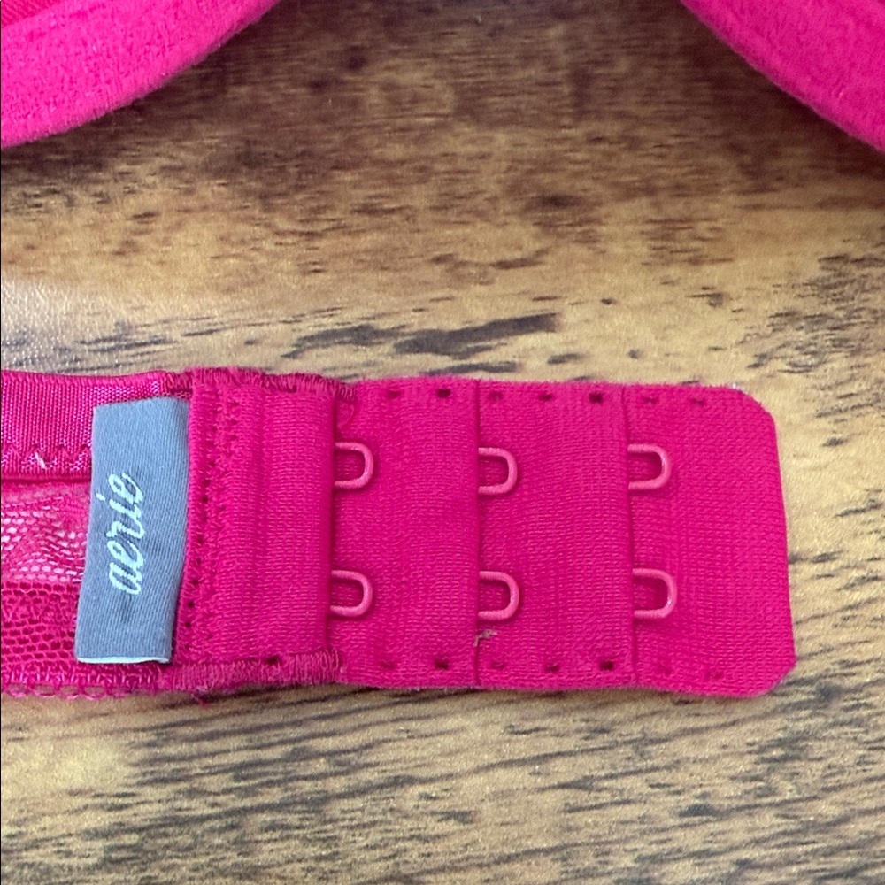 Aerie Fuchsia and Black Embroidered Bra - Picture 5 of 9